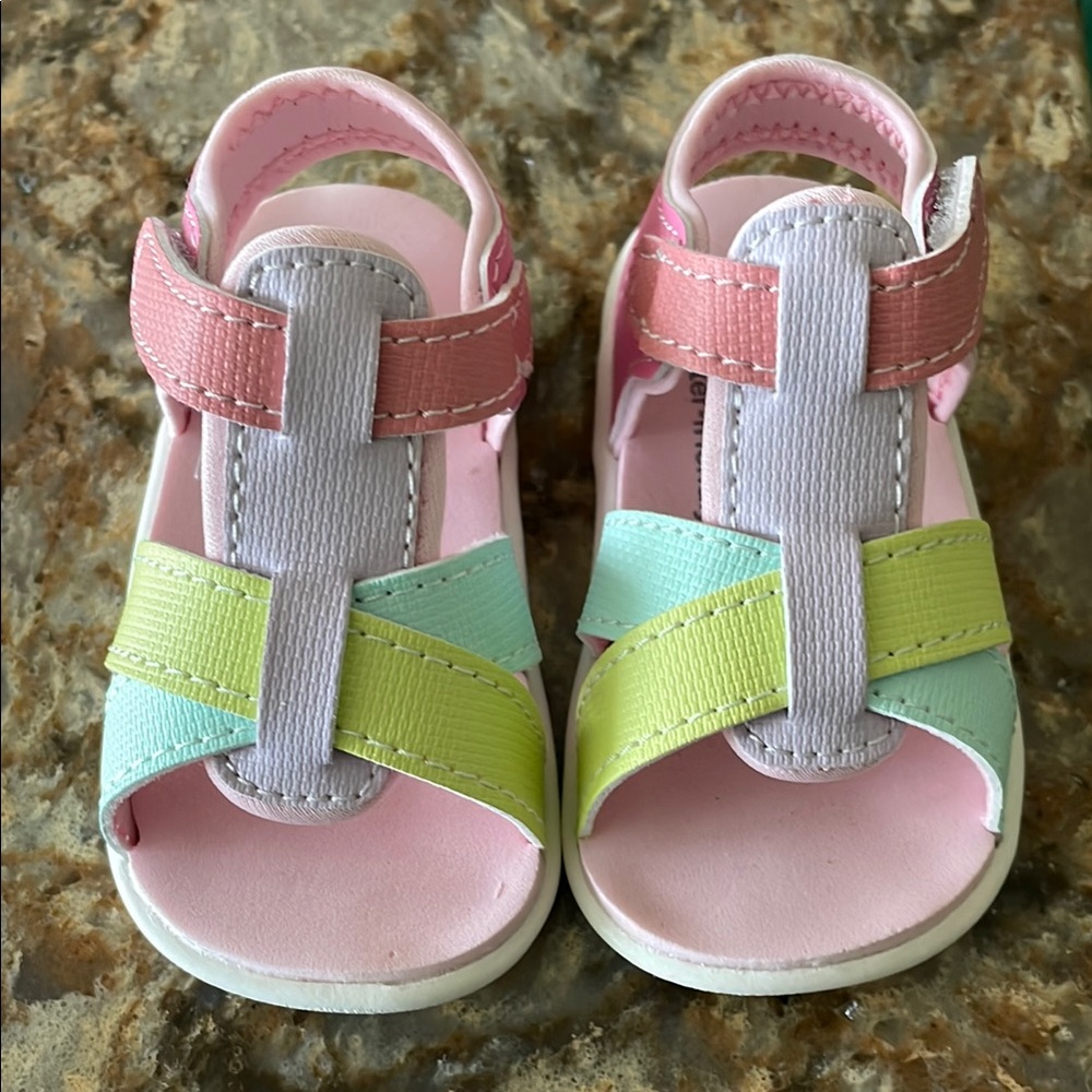 See Kai Run Pink, Green, and Blue Kids Sandals Brand New Without Tags